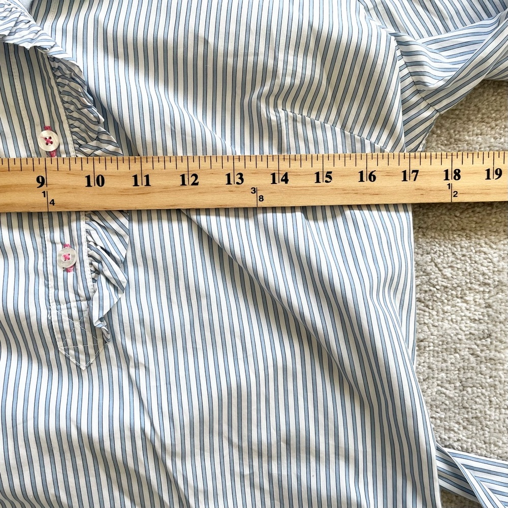 LILLY PULITZER Blue Conductor Stripe Brinkley Shirt Dress Size 6 Preppy - Picture 5 of 10